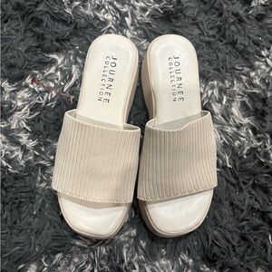 Journee Collection Women's Beige Mules